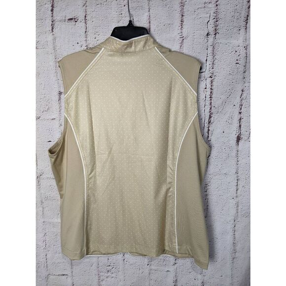 Chico's Zenergy Sz 3 / XL Extra Large Golf Gold Polka Dots Spotted Print 2 Pocke - Picture 2 of 7